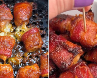 O petisco que é o maior sucesso nas minhas reuniões de amigos: receita de enroladinho de frango com bacon crocante