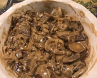 Bife acebolado com molho de maionese