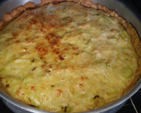 Quiche de alho poró com bacon