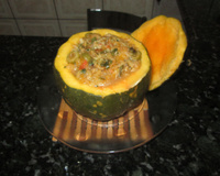 Bacalhau da Má na moranga.