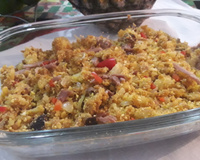 Farofa de pernil com abacaxi