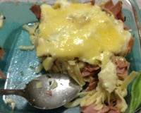 Macarrão com presunto e molho branco