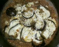 Carne moída com berinjela