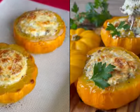 Achei uma receita fácil para fazer no Halloween: mini abóbora com recheio cremoso de carne seca