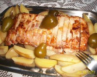 Lombo assado com batata doce