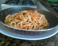 Macarrão com bacalhau rápido