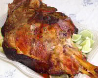 Pernil assado bem temperado