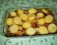 Costelinha de porco com batata assada