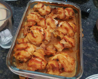 Frango na cerveja com bacon