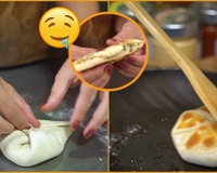 Pãozinho recheado de frigideira com massa de FARINHA DE TRIGO e IOGURTE: receita fácil e bem rapidinha pro seu café da manhã ou lanche