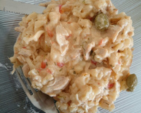 Macarrão com frango na panela de pressão