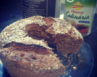 Bolo proteico 100%  integral de banana, whey e aveia