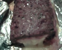 Bolo de carne moída recheado com presunto e mussarela