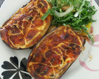 Berinjela recheada com queijo