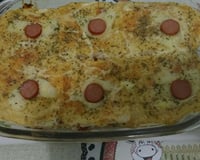 Cachorro-quente de pão de forma ao forno