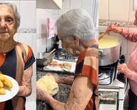 Vovó de 101 anos viraliza na internet com suas receitas: mineira aprendeu a cozinhar ainda criança e sabe todas as medidas de cabeça