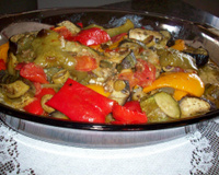 Peixe com legumes ao forno