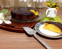 Bolo de Milho com Cobertura de Chocolate