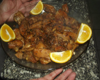 Frango simples com caldo de laranja