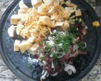 Carne seca com aipim e queijo