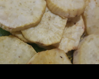 Chips de batata doce de micro-ondas