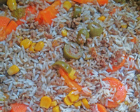 Arroz com carne moída