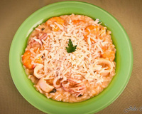 Risoto de camarão e lula