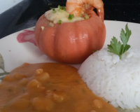 Minimoranga ao creme de camarão