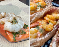 Almoço de Páscoa simples e saboroso: peixe no papilote com camarão douradinho mantém a suculência e o sabor sem fazer sujeira