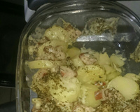 Batatas gratinadas com bacon