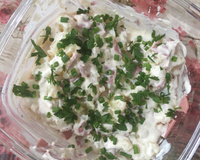 Salada de batata com presunto