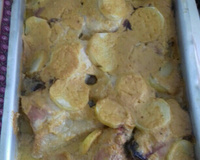 Frango assado ao creme de leite