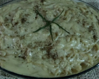 Macarrão com presunto e molho branco