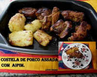 Costela de porco assada com aipim do Lúcio Cezar