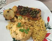 Salmão com molho de alcaparras