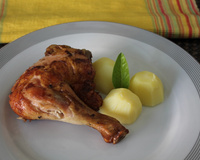 Coxa e sobrecoxa de frango ao curry