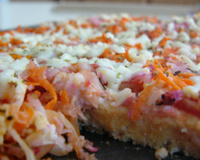 Pizza de arroz com rabanete