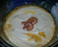 Afogadinho de camarão na pupunha