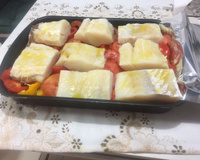 Bacalhau de forno ao alho e brócolis