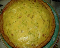 Quiche de alho poró com bacon