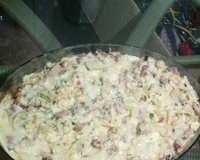 Macarrão aos 4 queijos e bacon