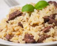 Risoto de carne simples