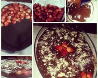 Morango com chantilly e chocolate