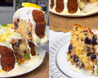 Toda vez que eu faço esse bolo de limão com iogurte e amora a cozinha fica tão perfumada que até vizinhos vem pedir um pedaço