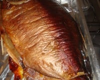 Pacu assado com farofa