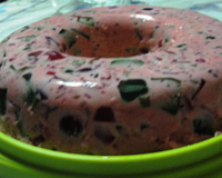 Mousse de gelatina colorida