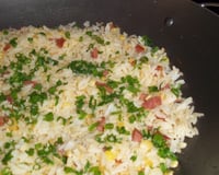 Arroz com milho e linguiça calabresa
