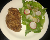 Peito de frango com crosta de linhaça