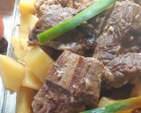 Capa de filé na panela de pressão