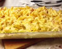 Penne com salmão ao molho branco